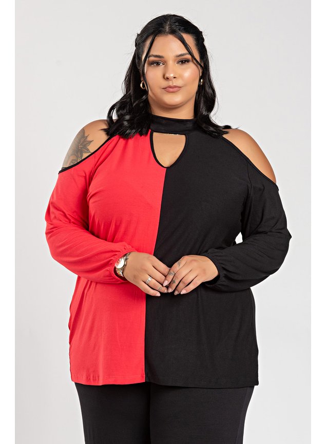 3078 blusa feminina plus size mangas morcegos bicolor blusa manga longa feminina plussize detalhe vazado blusinha manga longa femin