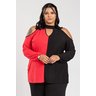 3078 blusa feminina plus size mangas morcegos bicolor blusa manga longa feminina plussize detalhe vazado blusinha manga longa femin