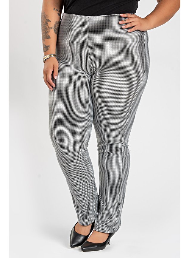 3072 calca plus size feminina xadrez malha jacquard calca xadrez feminina plussize confortavel calca dia a dia plus size fem 4