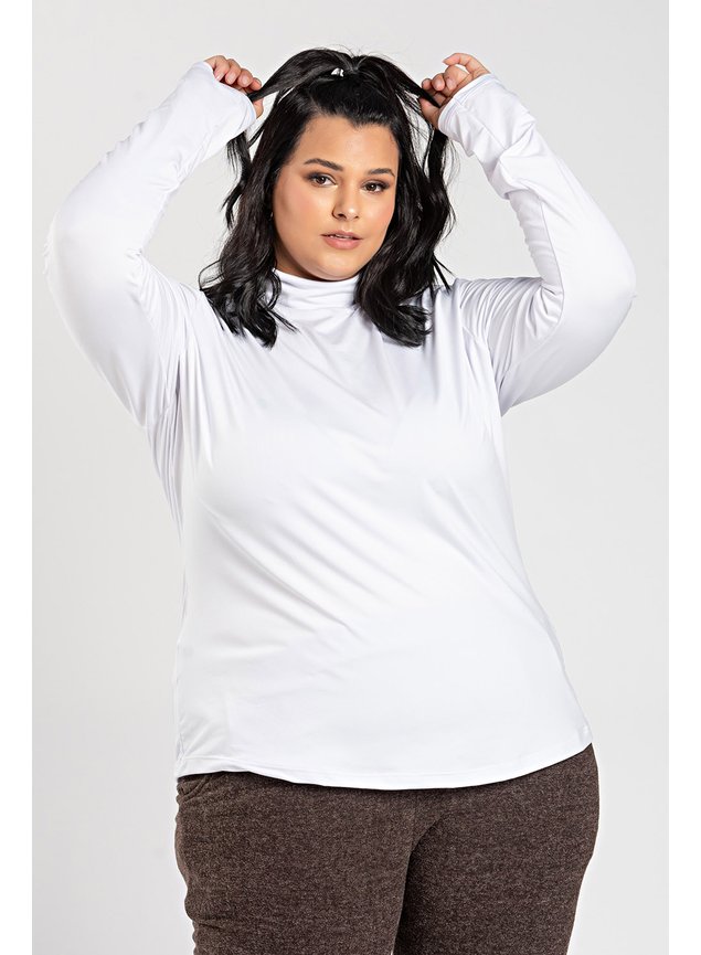 Camisa Térmica Feminina Blusa Branca Feminina De Frio Camisa - Main Image