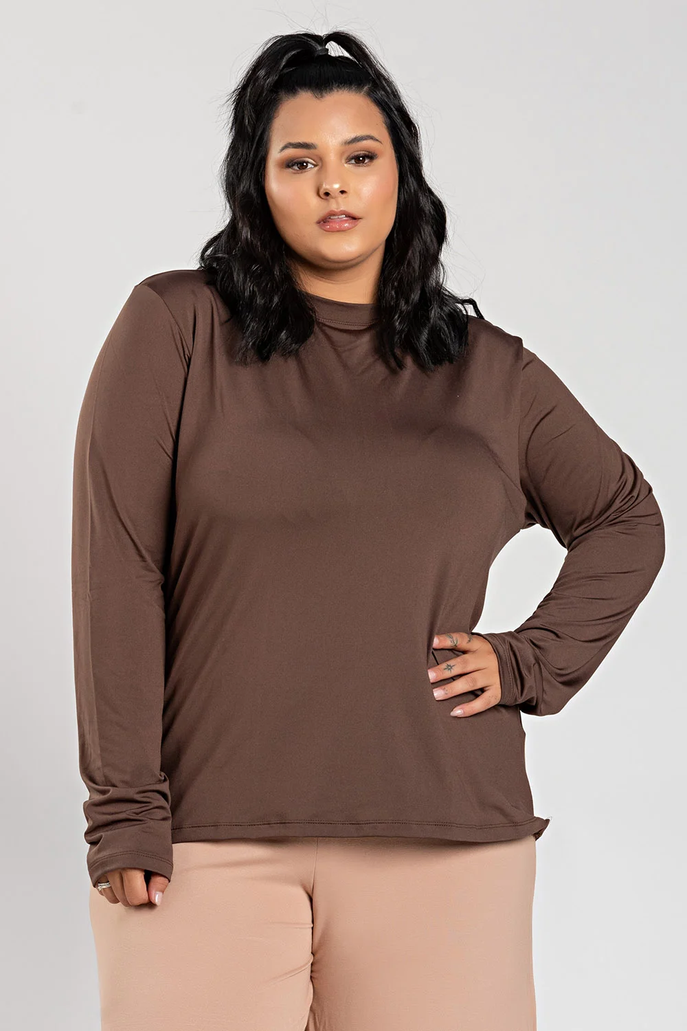 Blusa Feminina Manga Longa Plus Size Térmica Peluciada - Serena