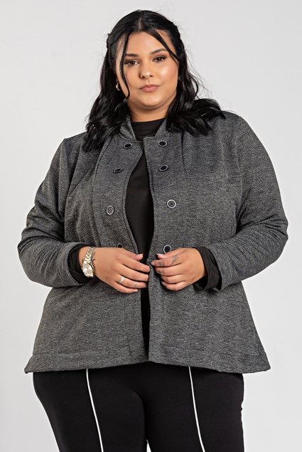 3080 blazer plus size feminino malha jacquard blazer botao fake plussize flanelada blazer sem fecho plus size feminino 10