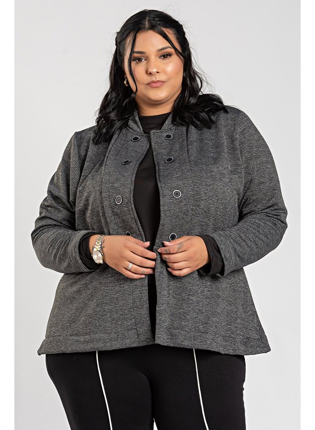 3080 blazer plus size feminino malha jacquard blazer botao fake plussize flanelada blazer sem fecho plus size feminino 10
