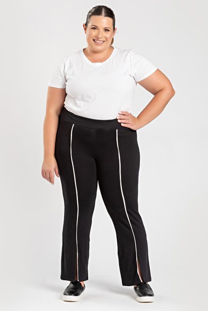 3058 calca pantacourt moletinho plus size feminina calca confortavel moletinho plussize com risca 15