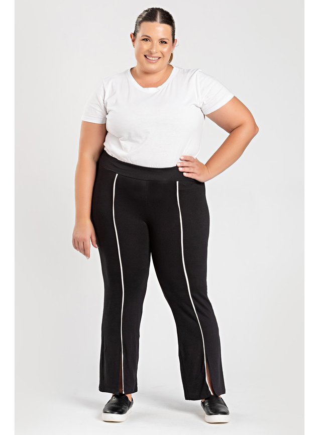 3058 calca pantacourt moletinho plus size feminina calca confortavel moletinho plussize com risca 15