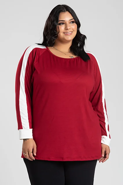 3079 blusa feminina plus size suede bordo 4
