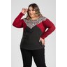 3033 blusa feminina plus size biocolor bordo 3