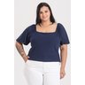 Blusa Feminina Plus Size Decote Quadrado Mangas Godê - Serena 