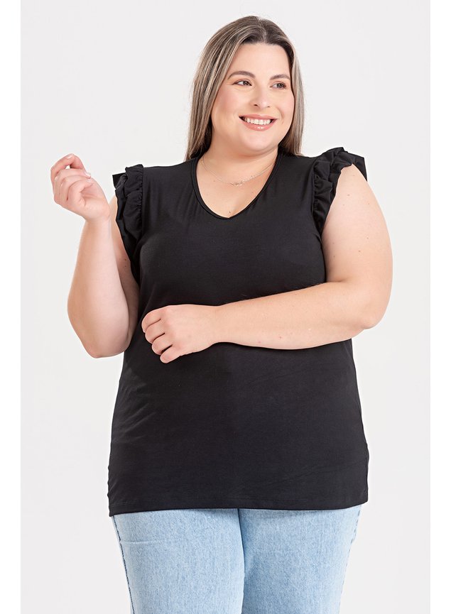 3106 blusa viscose blusa com babado gola v blusa feminina plus size verao 2024 2025 2