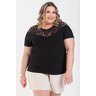 Blusa Feminina Plus Size Malha Viscose Detalhe a Laser - Serena