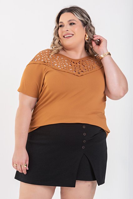 3102 blusa manga curta viscose e elastano verao 2024 2025 plus size 13