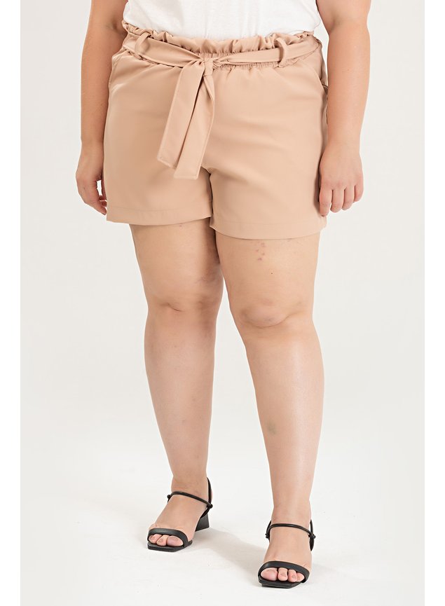 3114 bermuda de alfaiataria bermuda feminina plus size bermuda com amarracao na frente verao 2024 2025 2