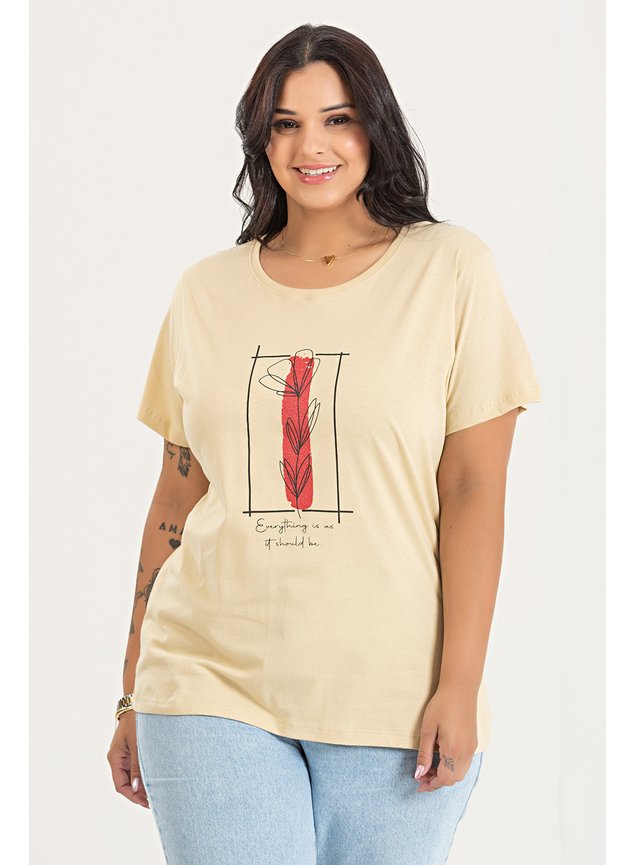 3161 t shirt de algodao verao 2025 plus size estampada everting 2
