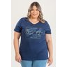 T-shirt Feminina Plus Size em Malha Algodão c/ Estampa 