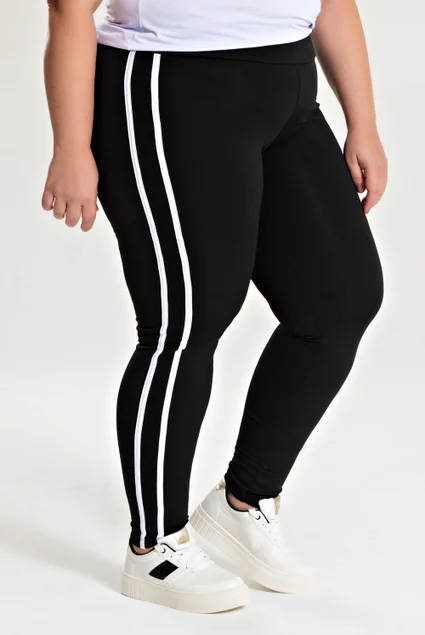3195 leging peluciada com faixa lateral plus size 4