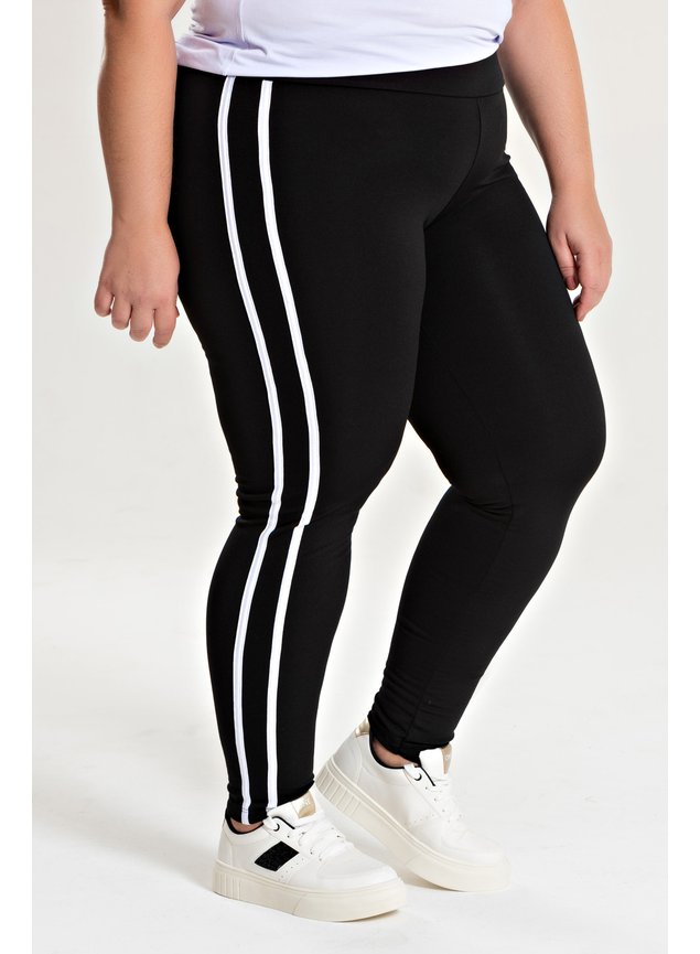 3195 leging peluciada com faixa lateral plus size 4