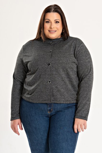 3170 blazer feminino plus siz malha jacquard 3