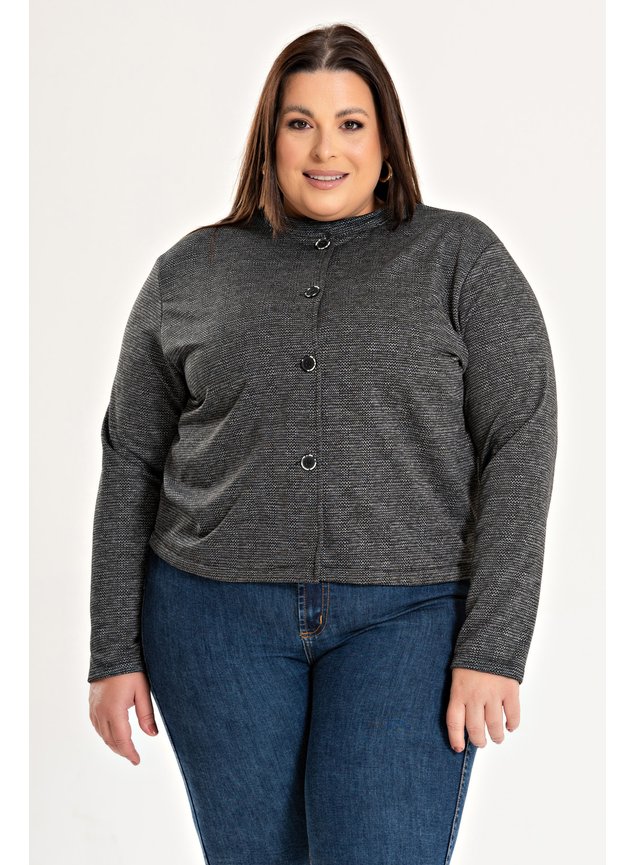 3170 blazer feminino plus siz malha jacquard 3