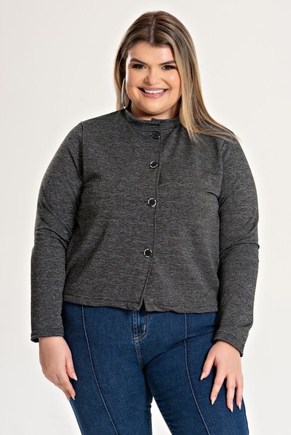 3196 blazer feminino plus size malha jacquard 1