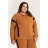 Jaqueta Feminina Plus Size Molecotton Com Faixas Contrastante - Serena