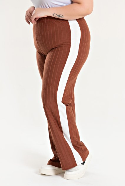 3188 calca ribana plus size calca marrom calca preta calca preta com listra 4