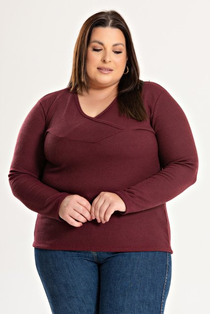 3180 blusa femina plus size ribana santorini decote transpassado 9