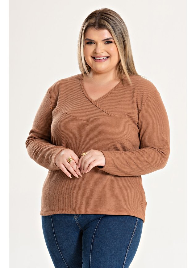 3186 blusa femina plus size ribana santorini decote transpassado 8