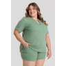 Blusa Feminina Plus Size Ribana Santorini Detalhe Decote - Serena