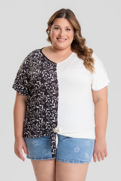 3204 blusa feminina plus size amarracao frontal verao 2026 4