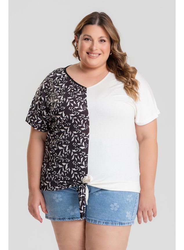 3204 blusa feminina plus size amarracao frontal verao 2026 4