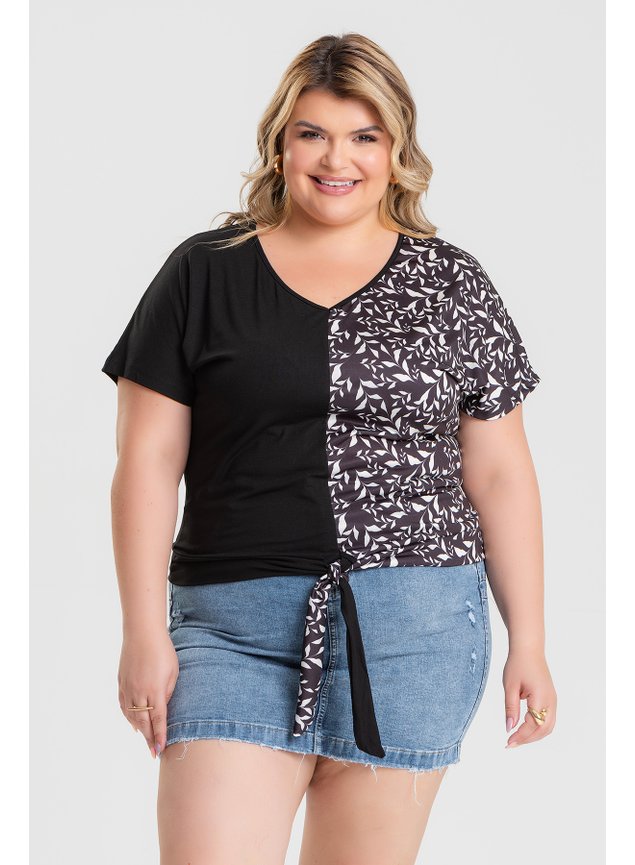 3243 blusa feminina plus size amarracao frontal verao 2026 6