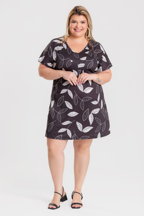 Vestido Sublimado Plus Size | Cores Vibrantes e Conforto