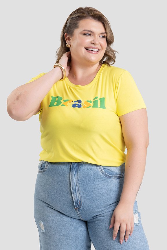 T-Shirt Plus Size Viscolycra Feminina do Brasil - Serena